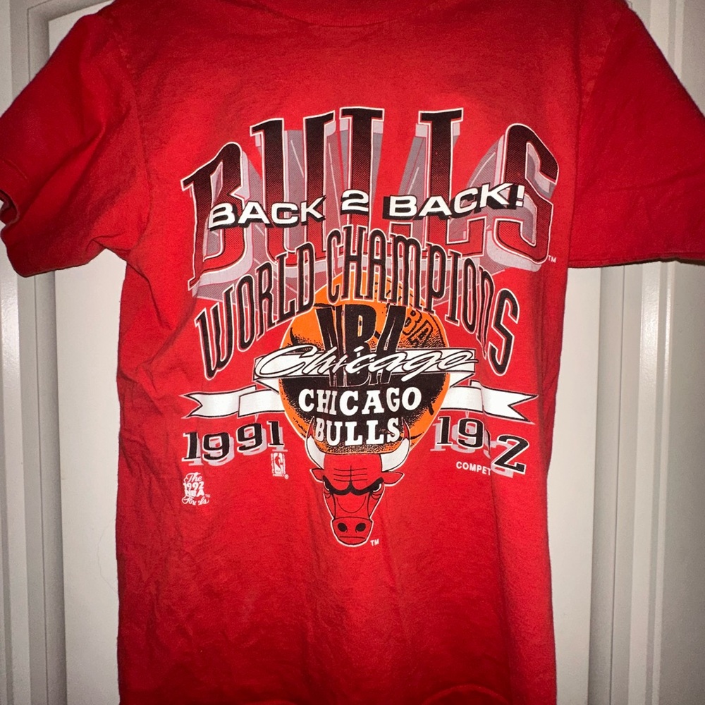 Vintage Chicago Bulls Back 2 Back World Champions 1991 1992 NBA T-Shirt Size M